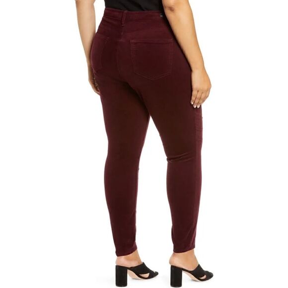 NWT KUT FROM THE KLOTH Plus Size Diana Cord Skinny Jeans in Wine - Picture 2 of 14